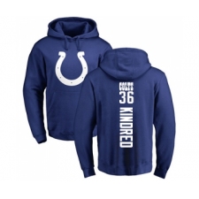 Football Indianapolis Colts #36 Derrick Kindred Royal Blue Backer Pullover Hoodie
