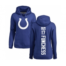 Football Women's Indianapolis Colts #17 Devin Funchess Royal Blue Backer Pullover Hoodie