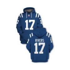 Men's Indianapolis Colts #17 Philip Rivers 2021 Blue Pullover Football Hoodie