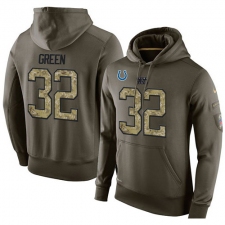 NFL Nike Indianapolis Colts #32 T.J. Green Green Salute To Service Men's Pullover Hoodie