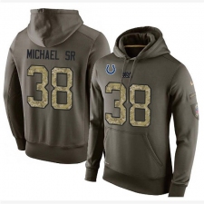 NFL Nike Indianapolis Colts #38 Christine Michael Sr Green Salute To Service Men's Pullover Hoodie