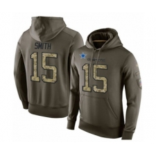 Football Men's Dallas Cowboys #15 Devin Smith Green Salute To Service Pullover Hoodie