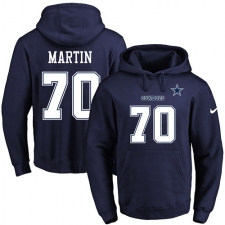NFL Men's Nike Dallas Cowboys #70 Zack Martin Navy Blue Name & Number Pullover Hoodie