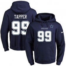 NFL Men's Nike Dallas Cowboys #99 Charles Tapper Navy Blue Name & Number Pullover Hoodie