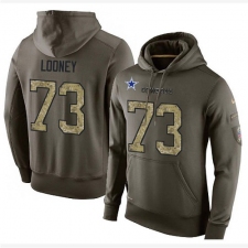 NFL Nike Dallas Cowboys #73 Joe Looney Green Salute To Service Men's Pullover Hoodie