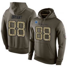 NFL Nike Dallas Cowboys #88 Dez Bryant Green Salute To Service Men's Pullover Hoodie