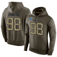 NFL Nike Dallas Cowboys #98 Tyrone Crawford Green Salute To Service Men's Pullover Hoodie