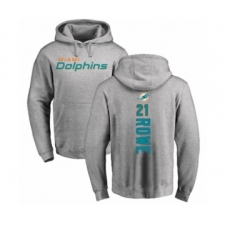 Football Miami Dolphins #21 Eric Rowe Ash Backer Pullover Hoodie