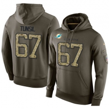 NFL Nike Miami Dolphins #67 Laremy Tunsil Green Salute To Service Men's Pullover Hoodie
