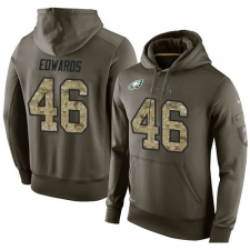 NFL Nike Philadelphia Eagles #46 Herman Edwards Green Salute To Service Men's Pullover Hoodie