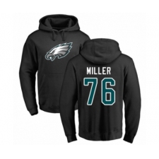 Philadelphia Eagles #76 Shareef Miller Black Name & Number Logo Pullover Hoodie