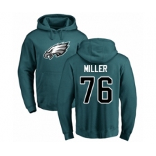 Philadelphia Eagles #76 Shareef Miller Green Name & Number Logo Pullover Hoodie