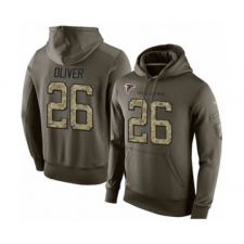 Football Men's Atlanta Falcons #26 Isaiah Oliver Green Salute To Service Pullover Hoodie