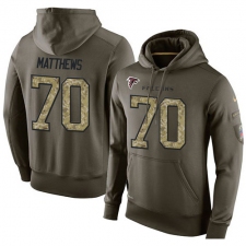 NFL Nike Atlanta Falcons #70 Jake Matthews Green Salute To Service Men's Pullover Hoodie