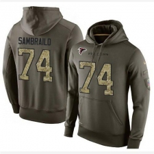 NFL Nike Atlanta Falcons #74 Ty Sambrailo Green Salute To Service Men's Pullover Hoodie