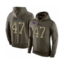 Football Men's New York Giants #47 Alec Ogletree Green Salute To Service Pullover Hoodie
