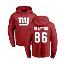 Football New York Giants #86 Darius Slayton Red Name & Number Logo Pullover Hoodie
