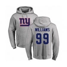 Football New York Giants #99 Leonard Williams Ash Name & Number Logo Pullover Hoodie