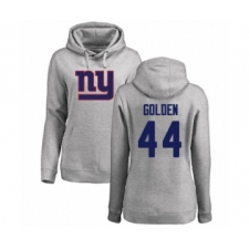 Football Women's New York Giants #44 Markus Golden Ash Name & Number Logo Pullover Hoodie