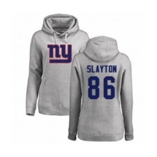 Football Women's New York Giants #86 Darius Slayton Ash Name & Number Logo Pullover Hoodie