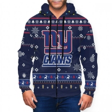 Giants Team Christmas Ugly Men's Zip Hooded Sweatshirt