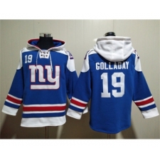 Men's New York Giants #19 Kenny Golladay Blue Lace-Up Pullover Hoodie