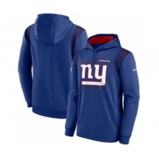 Men's New York Giants 2021 Royal Sideline Logo Performance Pullover Hoodie