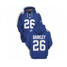 Men's New York Giants #26 Saquon Barkley 2021 Blue Pullover Football Hoodie