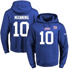 NFL Men's Nike New York Giants #10 Eli Manning Royal Blue Name & Number Pullover Hoodie