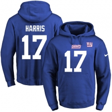 NFL Men's Nike New York Giants #17 Dwayne Harris Royal Blue Name & Number Pullover Hoodie