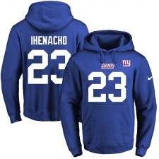 NFL Men's Nike New York Giants #23 Duke Ihenacho Royal Blue Name & Number Pullover Hoodie