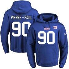 NFL Men's Nike New York Giants #90 Jason Pierre-Paul Royal Blue Name & Number Pullover Hoodie