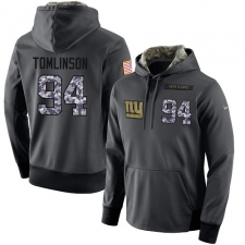 NFL Men's Nike New York Giants #94 Dalvin Tomlinson Stitched Black Anthracite Salute to Service Player Performance Hoodie