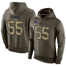 NFL Nike New York Giants #55 J.T. Thomas Green Salute To Service Men's Pullover Hoodie