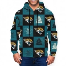 Jaguars Team Ugly Christmas Men's Zip Hooded Sweatshirt