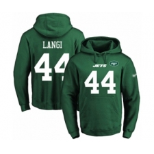 Football Men's New York Jets #44 Harvey Langi Green Name & Number Pullover Hoodie