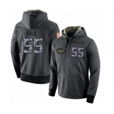 Football Men's New York Jets #55 Ryan Kalil Stitched Black Anthracite Salute to Service Player Performance Hoodie