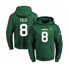Football Men's New York Jets #8 Luke Falk Green Name & Number Pullover Hoodie