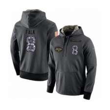 Football Men's New York Jets #8 Luke Falk Stitched Black Anthracite Salute to Service Player Performance Hoodie