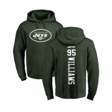 Football New York Jets #95 Quinnen Williams Green Backer Pullover Hoodie