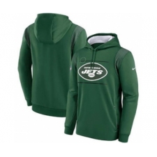 Men's New York Jets 2021 Green Sideline Logo Performance Pullover Hoodie