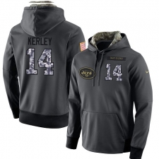 NFL Men's Nike New York Jets #14 Jeremy Kerley Stitched Black Anthracite Salute to Service Player Performance Hoodie