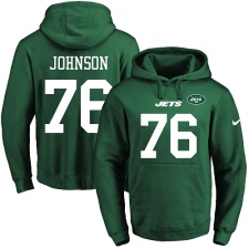 NFL Men's Nike New York Jets #76 Wesley Johnson Green Name & Number Pullover Hoodie