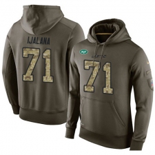 NFL Nike New York Jets #71 Ben Ijalana Green Salute To Service Men's Pullover Hoodie