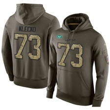 NFL Nike New York Jets #73 Joe Klecko Green Salute To Service Men's Pullover Hoodie