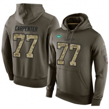 NFL Nike New York Jets #77 James Carpenter Green Salute To Service Men's Pullover Hoodie