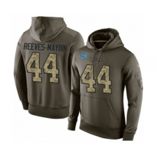 Football Men's Detroit Lions #44 Jalen Reeves-Maybin Green Salute To Service Pullover Hoodie
