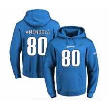 Football Men's Detroit Lions #80 Danny Amendola Blue Name & Number Pullover Hoodie