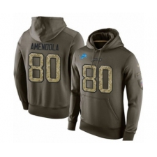 Football Men's Detroit Lions #80 Danny Amendola Green Salute To Service Pullover Hoodie