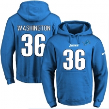 NFL Men's Nike Detroit Lions #36 Dwayne Washington Blue Name & Number Pullover Hoodie